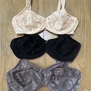 3 Wacoal Awareness Underwire Bras Size 36D Tan, Brown, Black